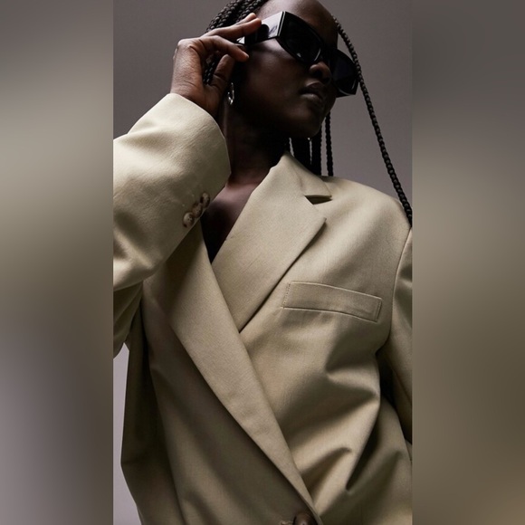 Topshop Tailored Dad Blazer Dress in Sage - Picture 5 of 17